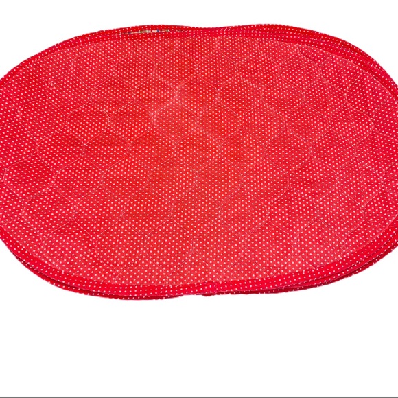 Oval placemats country flowers and red white poke a dot patchwork handmade - Picture 3 of 7